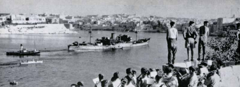 ROCHESTER CASTLE arriving Malta August 1942 Date: August 1942.